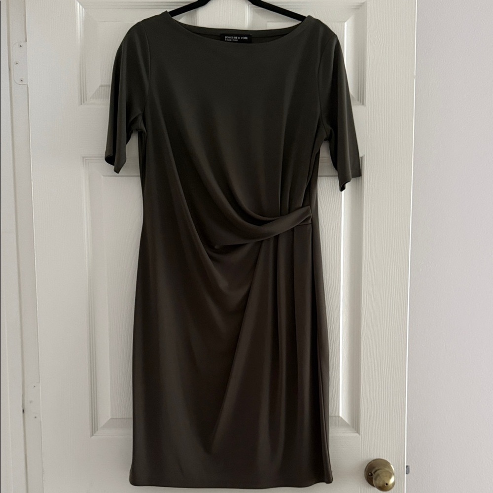 Jones New York Khaki Midi Dress